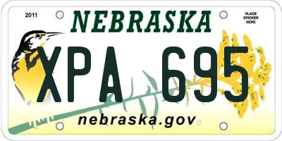 NE license plate XPA695