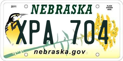 NE license plate XPA704