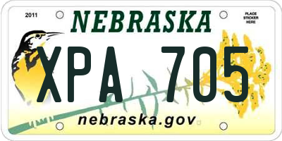 NE license plate XPA705