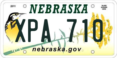 NE license plate XPA710