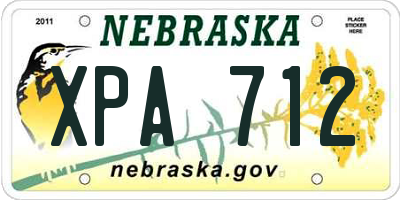 NE license plate XPA712