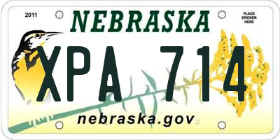 NE license plate XPA714