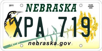 NE license plate XPA719