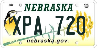 NE license plate XPA720