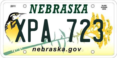 NE license plate XPA723