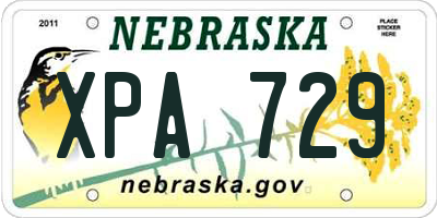 NE license plate XPA729