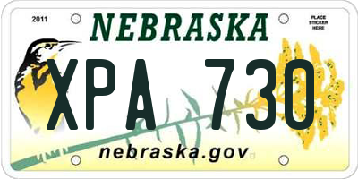 NE license plate XPA730