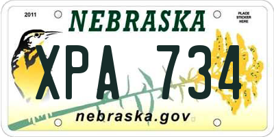 NE license plate XPA734