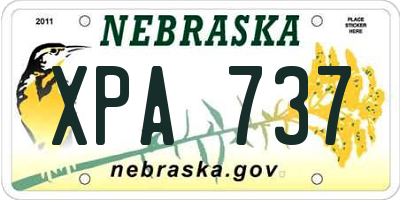 NE license plate XPA737