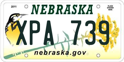 NE license plate XPA739