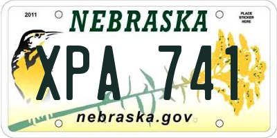 NE license plate XPA741