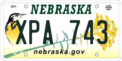 NE license plate XPA743