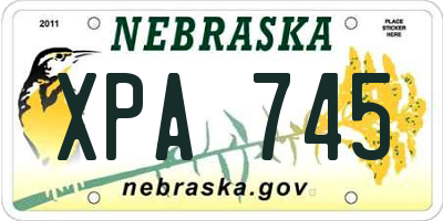 NE license plate XPA745