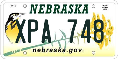 NE license plate XPA748