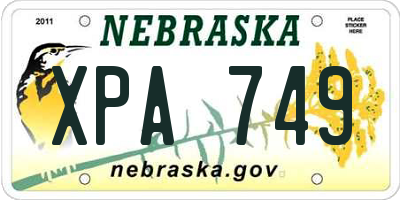 NE license plate XPA749