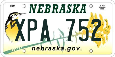 NE license plate XPA752