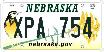 NE license plate XPA754