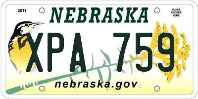 NE license plate XPA759