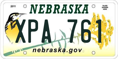 NE license plate XPA761