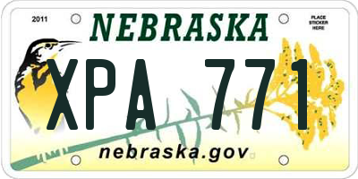 NE license plate XPA771