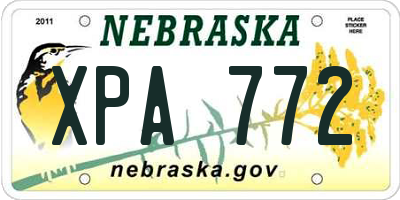 NE license plate XPA772