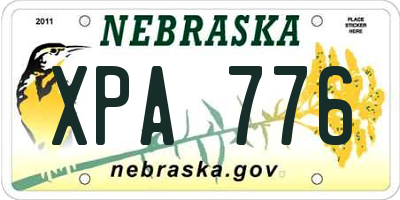 NE license plate XPA776