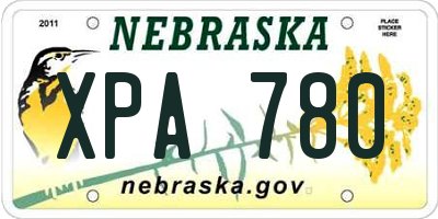 NE license plate XPA780