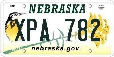 NE license plate XPA782
