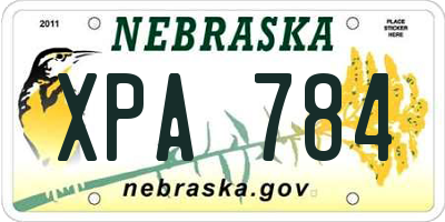 NE license plate XPA784