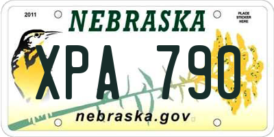 NE license plate XPA790