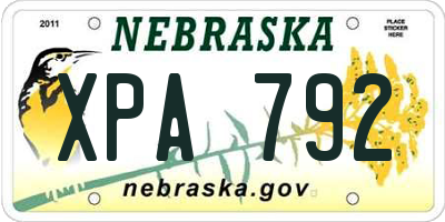 NE license plate XPA792