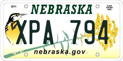 NE license plate XPA794