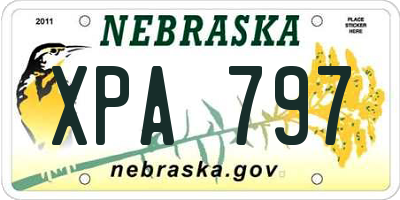 NE license plate XPA797
