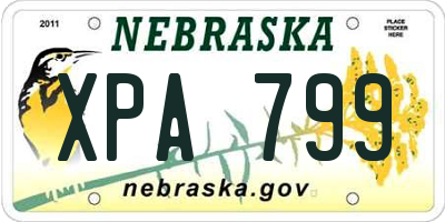 NE license plate XPA799