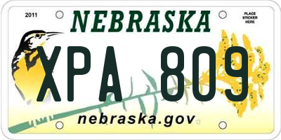 NE license plate XPA809