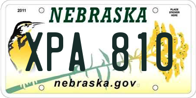 NE license plate XPA810