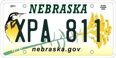NE license plate XPA811
