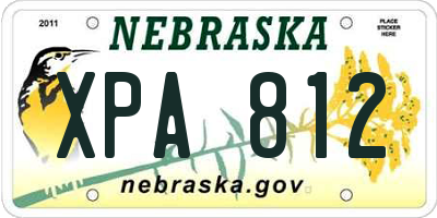 NE license plate XPA812