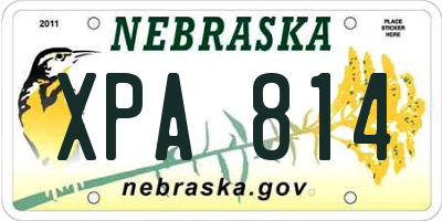 NE license plate XPA814