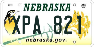 NE license plate XPA821