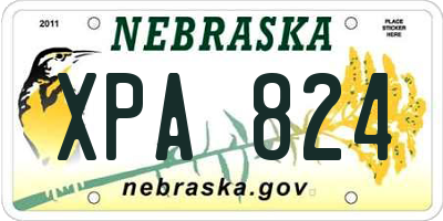 NE license plate XPA824