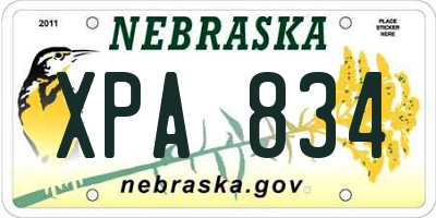 NE license plate XPA834
