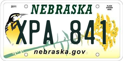 NE license plate XPA841
