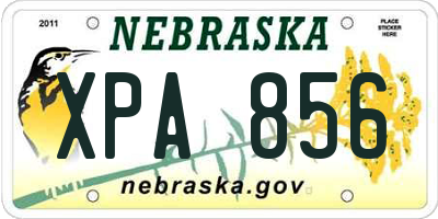 NE license plate XPA856