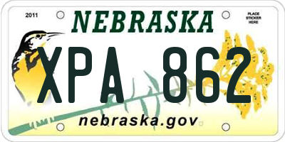 NE license plate XPA862