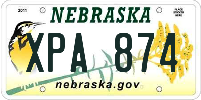 NE license plate XPA874