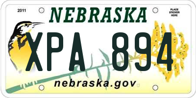 NE license plate XPA894