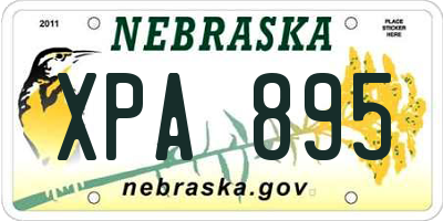 NE license plate XPA895