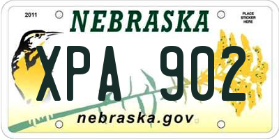 NE license plate XPA902
