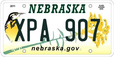 NE license plate XPA907